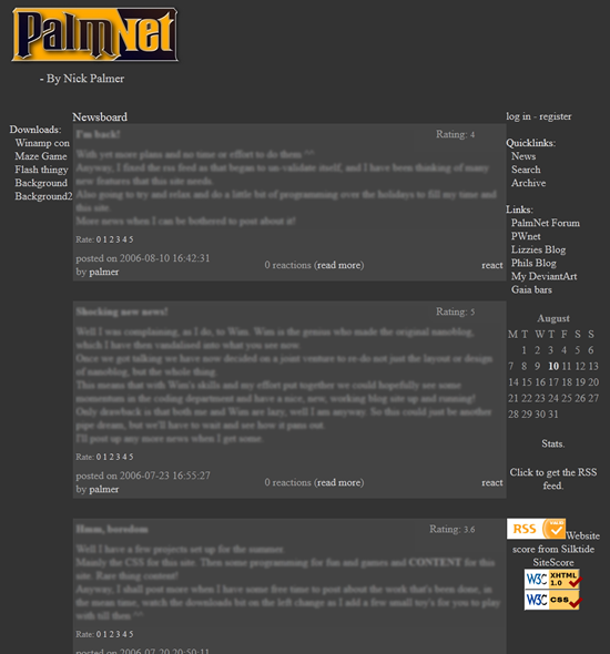 The original palmnet.me.uk from 2006