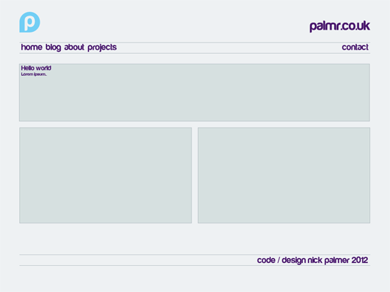 First design mock-up of palmr.co.uk