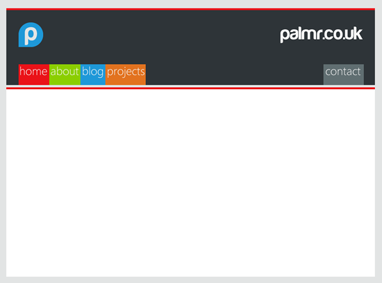 Second design mock-up of palmr.co.uk