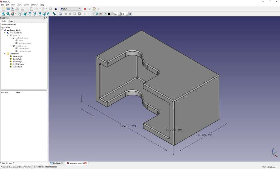 Finalised and parameterised in FreeCAD